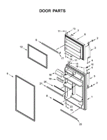 Door Parts parts for Whirlpool Top-Mount Refrigerator WRT108FZDW05 from AppliancePartsPros.com