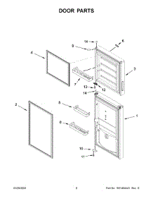 Door Parts parts for Whirlpool Top-Mount Refrigerator WRT112CZJB00 from AppliancePartsPros.com