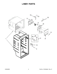 Liner Parts parts for Whirlpool Top-Mount Refrigerator WRT112CZJW00 from AppliancePartsPros.com