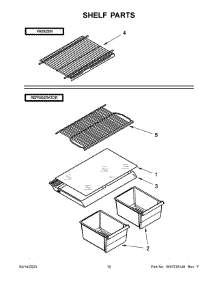 Shelf Parts parts for Whirlpool Top-Mount Refrigerator WRT134TFDM00 from AppliancePartsPros.com