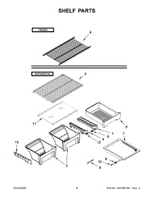 Shelf Parts parts for Whirlpool Top-Mount Refrigerator WRT138FFDM00 from AppliancePartsPros.com