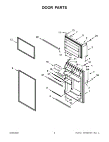 Door Parts parts for Whirlpool Top-Mount Refrigerator WRT138FFDM00 from AppliancePartsPros.com