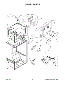 Liner Parts parts for Whirlpool Top-Mount Refrigerator WRT138FFDW03 from AppliancePartsPros.com