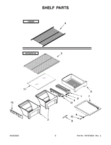 Shelf Parts parts for Whirlpool Top-Mount Refrigerator WRT138FFDW03 from AppliancePartsPros.com