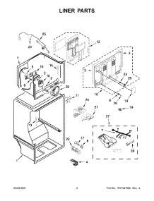 Liner Parts parts for Whirlpool Top-Mount Refrigerator WRT138FZDM04 from AppliancePartsPros.com