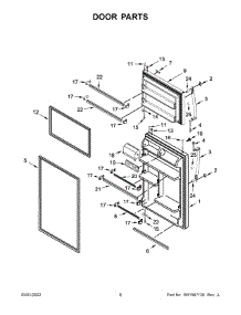Door Parts parts for Whirlpool Top-Mount Refrigerator WRT148FZDB04 from AppliancePartsPros.com