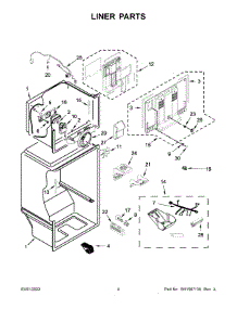 Liner Parts parts for Whirlpool Top-Mount Refrigerator WRT148FZDW04 from AppliancePartsPros.com