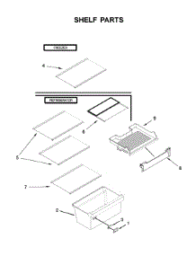 Shelf Parts parts for Whirlpool Top-Mount Refrigerator WRT312CZJW00 from AppliancePartsPros.com