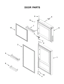 Door Parts parts for Whirlpool Top-Mount Refrigerator WRT312CZJW00 from AppliancePartsPros.com