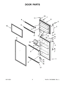 Door Parts parts for Whirlpool Top-Mount Refrigerator WRT314TFDB02 from AppliancePartsPros.com
