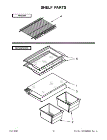 Shelf Parts parts for Whirlpool Top-Mount Refrigerator WRT314TFDB02 from AppliancePartsPros.com