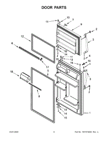 Door Parts parts for Whirlpool Top-Mount Refrigerator WRT314TFDB03 from AppliancePartsPros.com