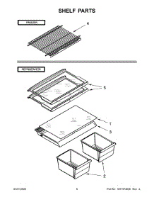 Shelf Parts parts for Whirlpool Top-Mount Refrigerator WRT314TFDW03 from AppliancePartsPros.com