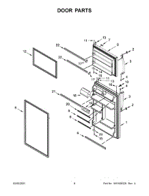 Door Parts parts for Whirlpool Top-Mount Refrigerator WRT318FMDB06 from AppliancePartsPros.com