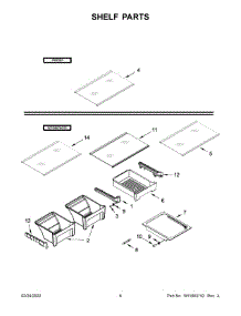Shelf Parts parts for Whirlpool Top-Mount Refrigerator WRT318FMDM07 from AppliancePartsPros.com