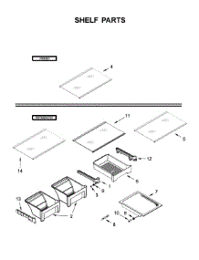 Shelf Parts parts for Whirlpool Top-Mount Refrigerator WRT318FMDW05 from AppliancePartsPros.com