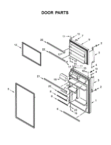 Door Parts parts for Whirlpool Top-Mount Refrigerator WRT318FMDW05 from AppliancePartsPros.com