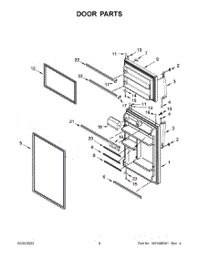 Door Parts parts for Whirlpool Top-Mount Refrigerator WRT318FMDW09 from AppliancePartsPros.com