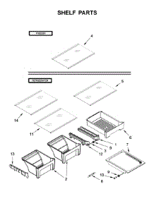 Shelf Parts parts for Whirlpool Top-Mount Refrigerator WRT318FZDB05 from AppliancePartsPros.com
