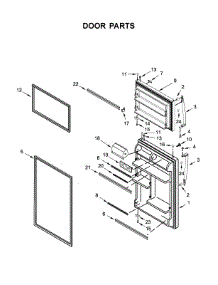 Door Parts parts for Whirlpool Top-Mount Refrigerator WRT318FZDM05 from AppliancePartsPros.com