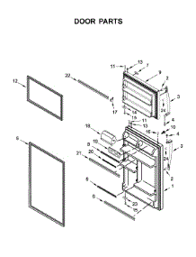 Door Parts parts for Whirlpool Top-Mount Refrigerator WRT318FZDM06 from AppliancePartsPros.com