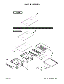 Shelf Parts parts for Whirlpool Top-Mount Refrigerator WRT318FZDM07 from AppliancePartsPros.com