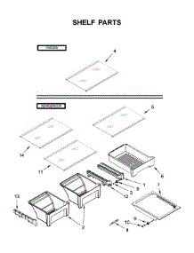 Shelf Parts parts for Whirlpool Top-Mount Refrigerator WRT318FZDW06 from AppliancePartsPros.com
