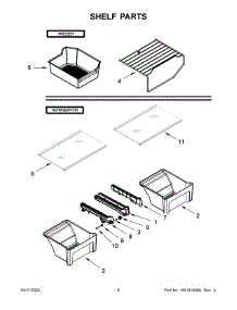 Shelf Parts parts for Whirlpool Top-Mount Refrigerator WRT348FMES03 from AppliancePartsPros.com