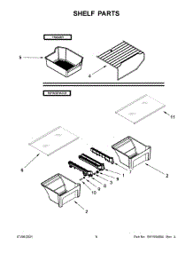 Shelf Parts parts for Whirlpool Top-Mount Refrigerator WRT348FMEZ03 from AppliancePartsPros.com