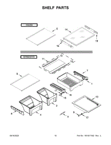 Shelf Parts parts for Whirlpool Top-Mount Refrigerator WRT511SZDB02 from AppliancePartsPros.com