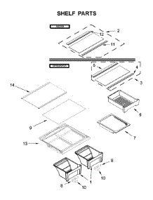 Shelf Parts parts for Whirlpool Top-Mount Refrigerator WRT518SZKV00 from AppliancePartsPros.com
