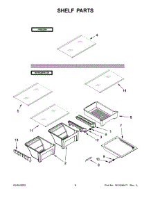 Shelf Parts parts for Whirlpool Top-Mount Refrigerator WRT519SZDG07 from AppliancePartsPros.com