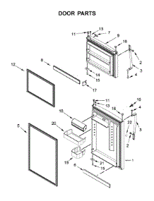 Door Parts parts for Whirlpool Top-Mount Refrigerator WRT519SZDM06 from AppliancePartsPros.com