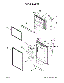 Door Parts parts for Whirlpool Top-Mount Refrigerator WRT519SZDM07 from AppliancePartsPros.com