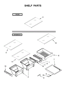 Shelf Parts parts for Whirlpool Top-Mount Refrigerator WRT519SZDT06 from AppliancePartsPros.com