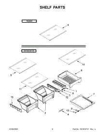 Shelf Parts parts for Whirlpool Top-Mount Refrigerator WRT519SZDT09 from AppliancePartsPros.com