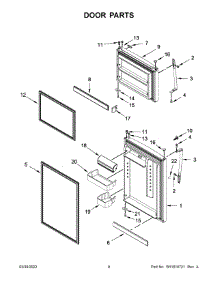 Door Parts parts for Whirlpool Top-Mount Refrigerator WRT519SZDW09 from AppliancePartsPros.com