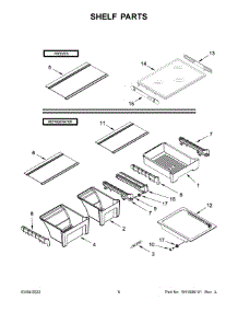 Shelf Parts parts for Whirlpool Top-Mount Refrigerator WRT541SZDB01 from AppliancePartsPros.com