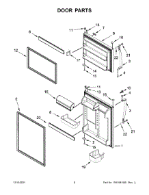 Door Parts parts for Whirlpool Top-Mount Refrigerator WRT549SZDB03 from AppliancePartsPros.com
