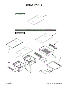 Shelf Parts parts for Whirlpool Top-Mount Refrigerator WRT549SZDM03 from AppliancePartsPros.com