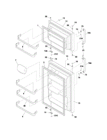 Door parts for White Westinghouse Top-Mount Refrigerator WRT8G3EWX from AppliancePartsPros.com