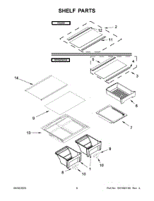Shelf Parts parts for Whirlpool Top-Mount Refrigerator WRTX5028PM01 from AppliancePartsPros.com