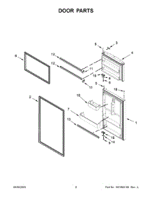 Door Parts parts for Whirlpool Top-Mount Refrigerator WRTX5028PM01 from AppliancePartsPros.com