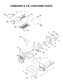 Icemaker & Ice Container Parts parts for Whirlpool Bottom-Mount Refrigerator WRX735SDHB01 from AppliancePartsPros.com