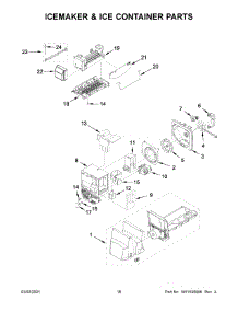 Icemaker & Ice Container Parts parts for Whirlpool Bottom-Mount Refrigerator WRX735SDHB03 from AppliancePartsPros.com