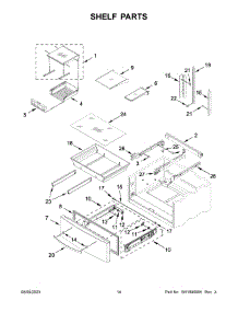 Shelf Parts parts for Whirlpool Bottom-Mount Refrigerator WRX735SDHB08 from AppliancePartsPros.com