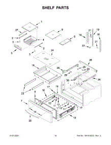 Shelf Parts parts for Whirlpool Bottom-Mount Refrigerator WRX735SDHV03 from AppliancePartsPros.com