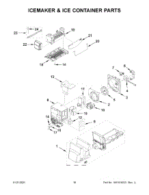 Icemaker & Ice Container Parts parts for Whirlpool Bottom-Mount Refrigerator WRX735SDHV03 from AppliancePartsPros.com