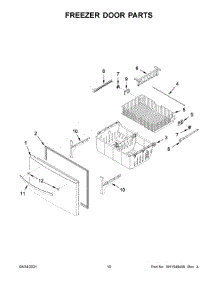 Freezer Door Parts parts for Whirlpool Bottom-Mount Refrigerator WRX735SDHV05 from AppliancePartsPros.com