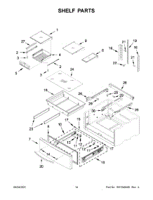 Shelf Parts parts for Whirlpool Bottom-Mount Refrigerator WRX735SDHV05 from AppliancePartsPros.com